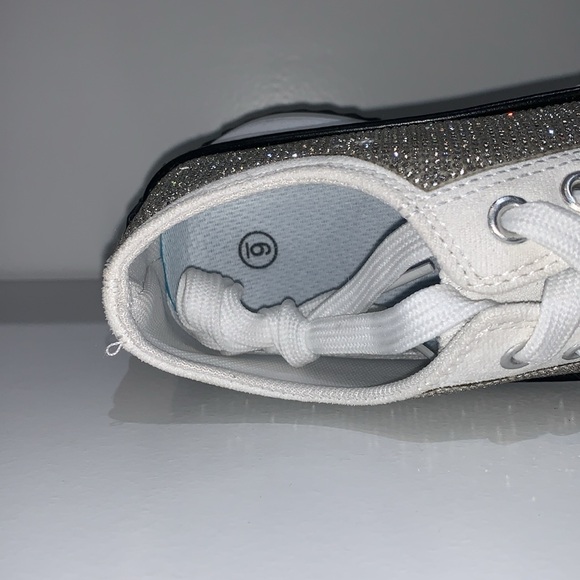SILVER RHINESTONE LOW TOP SNEAKERS - Picture 10 of 11